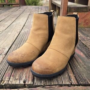 Sorel, Womens, Joan Of Arctic Chelsea,  Wedge Booties, Distressed Tan, Sz 9.5